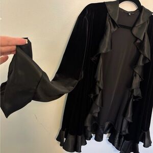 New Helene Blake Velvet Bell Sleeve Open Jacket Goth RockandRoll